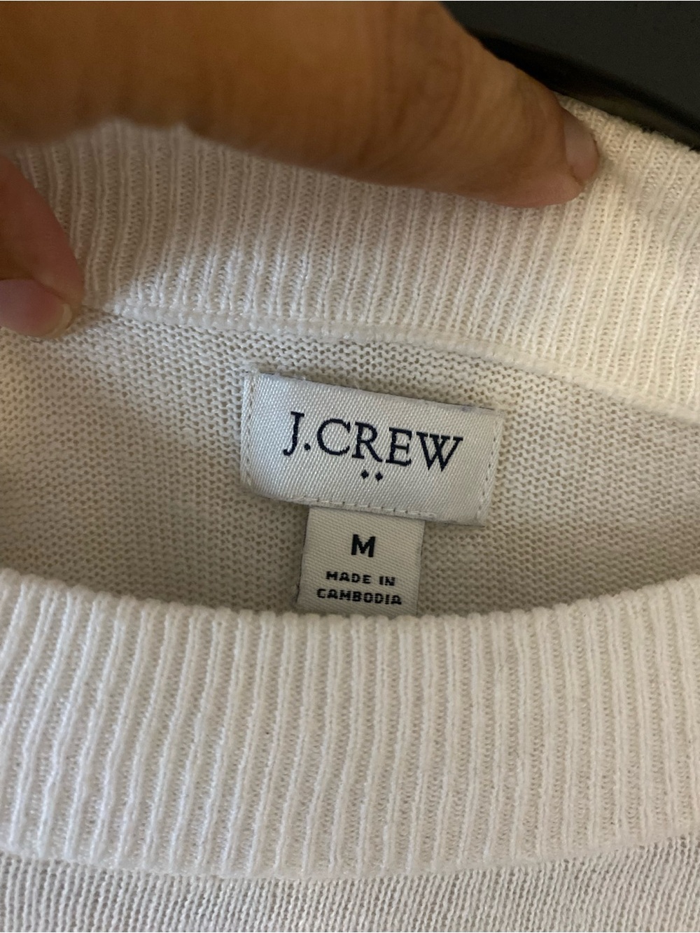 J. Crew linen blend white minimalist Crewneck Sweater - Picture 3 of 7